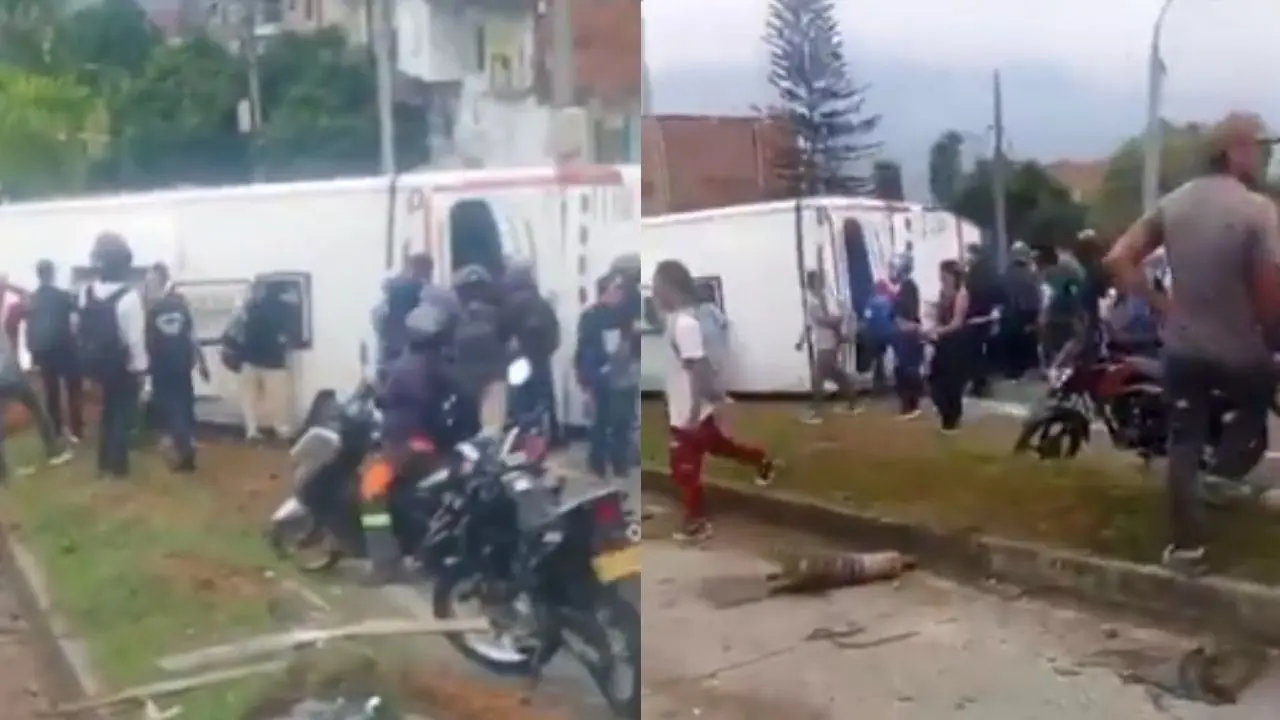 Tragedia en las laderas de Medellín: volcamiento de un bus deja un muerto y 18 heridos en Palos Verdes