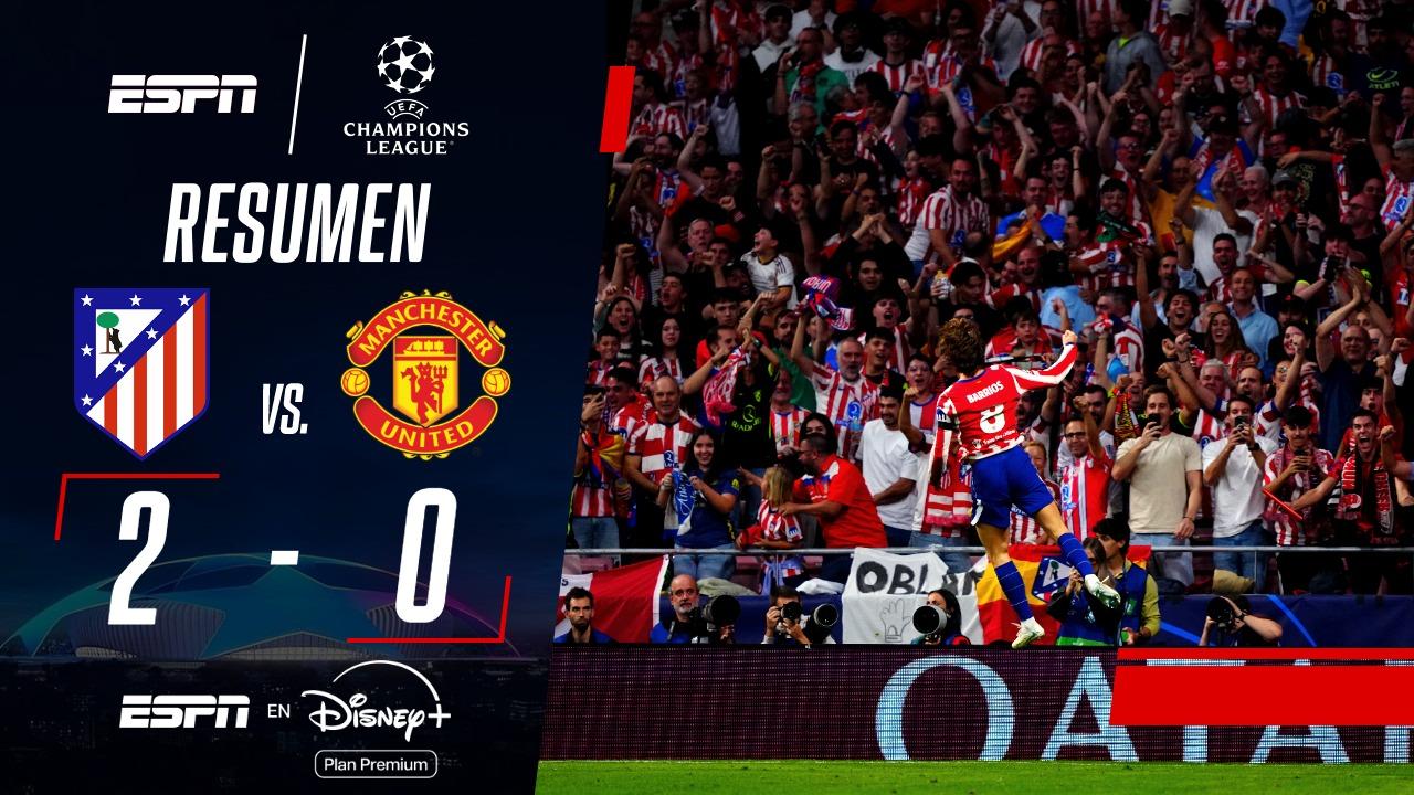Atlético Madrid se hizo fuerte en su casa y derrotó 2-0 a Manchester United por UEFA Champions League