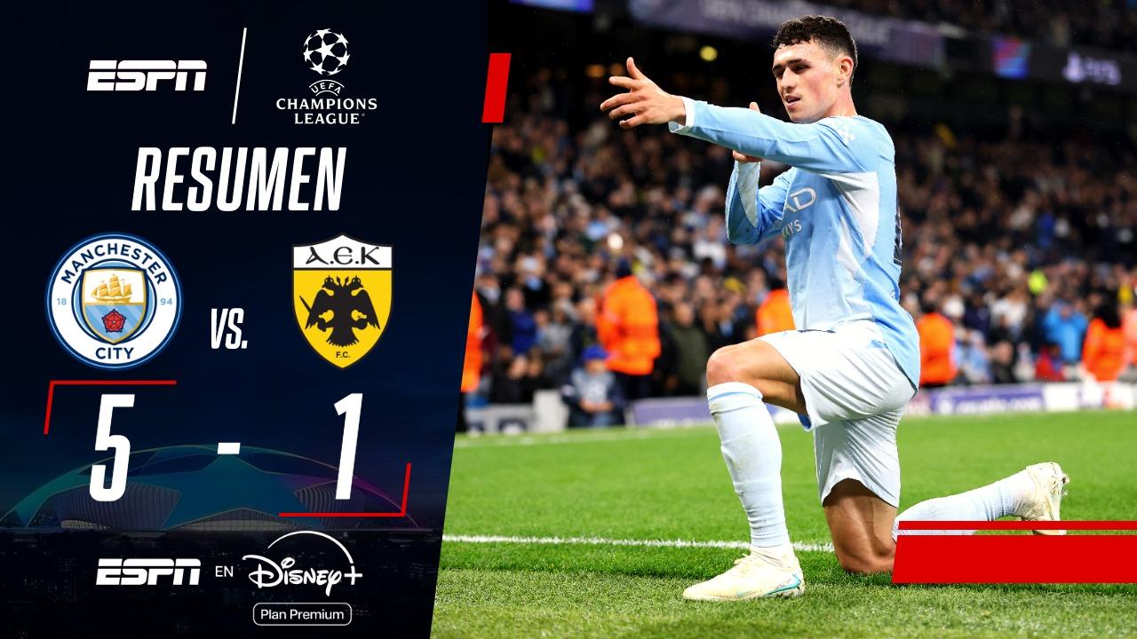 Foden la rompió y el Manchester City goleó ante el AEK en la Champions