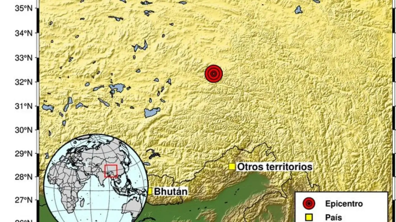 La tierra se fractura en el Tíbet: un sismo de magnitud 7,0 sacude la meseta asiática