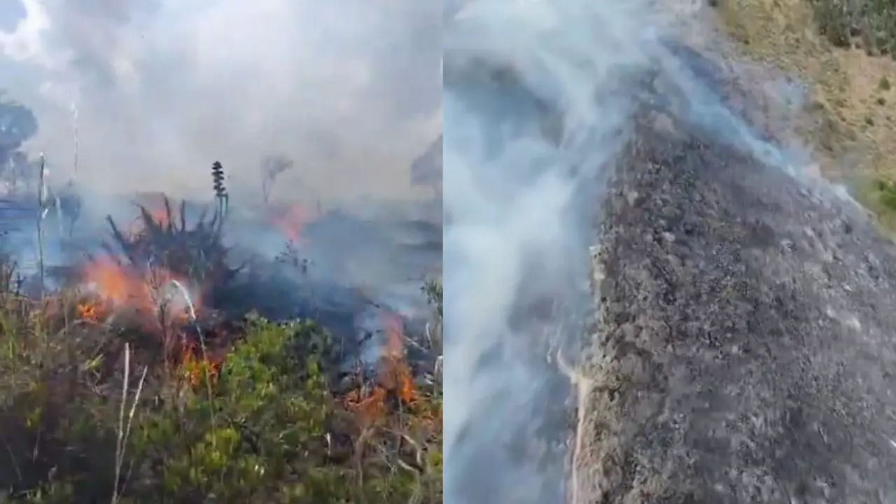 Cucunubá arde: voraz incendio forestal amenaza la despensa agrícola y minera del valle de Ubaté