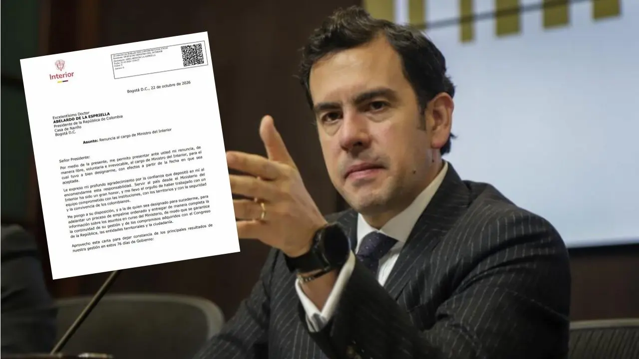 Las palabras de Rodrigo Lara en carta de renuncia como ministro de Interior: "Me llevo el orgullo"