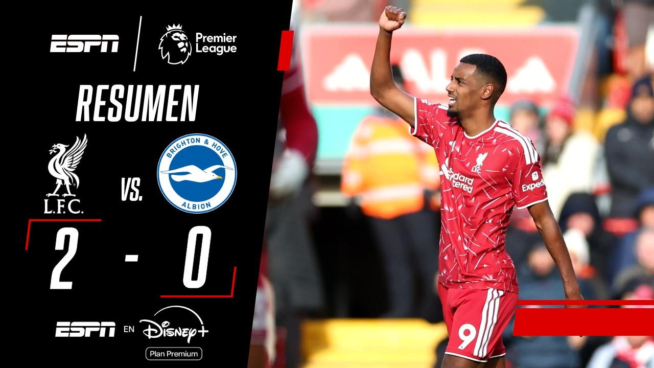 ¡Liverpool logró un triunfazo! Fue 2 a 0 frente al Brighton en la Premier