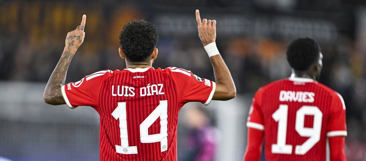 El renacer de Luis Díaz: un destello de genialidad en el empate del Bayern ante el Viking