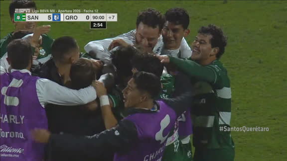 Sinfonía verdiblanca en La Laguna: Santos pulveriza a Querétaro con noche consagratoria de Tahiel Jiménez