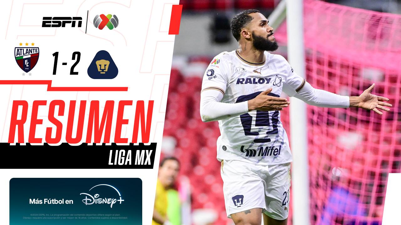 La jerarquía de Juninho sostiene la ilusión universitaria: Pumas vence 2-1 al Atlante