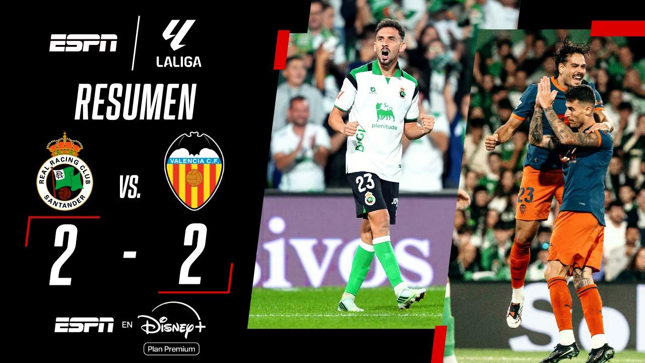 ¡Racing (S) y Valencia jugaron un partidazo y repartieron puntos en el Sardinero!