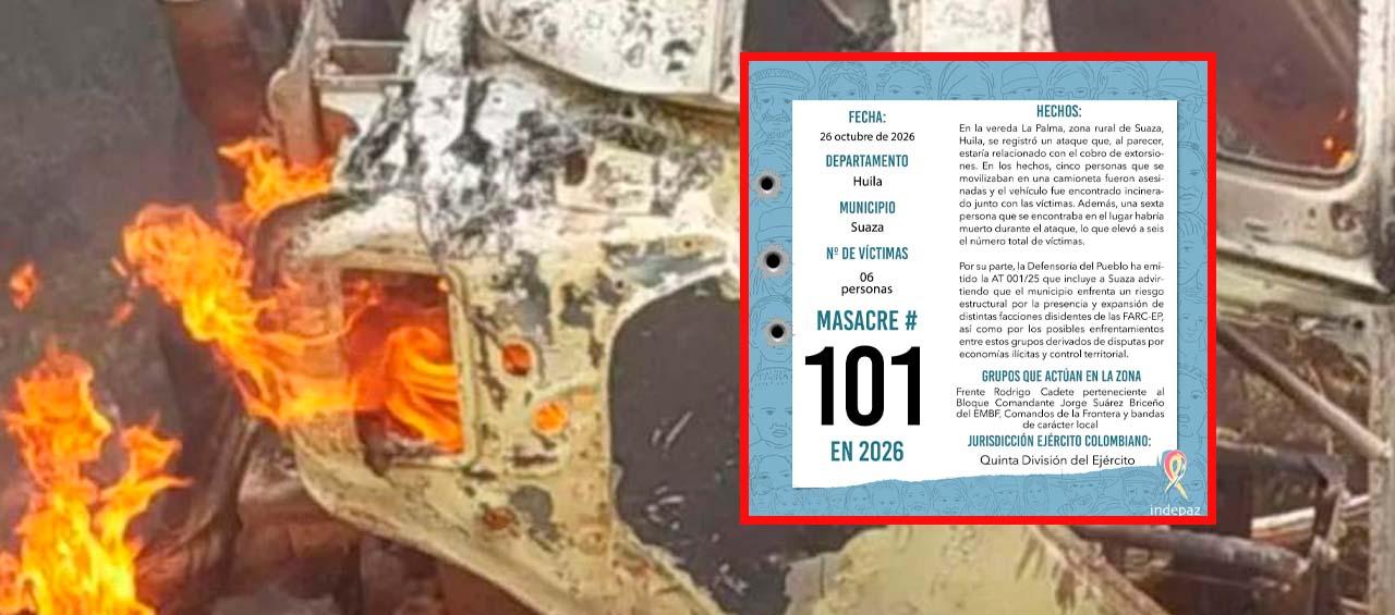 El eco de las balas en Suaza: Seis vidas segadas bajo la sombra de la extorsión
