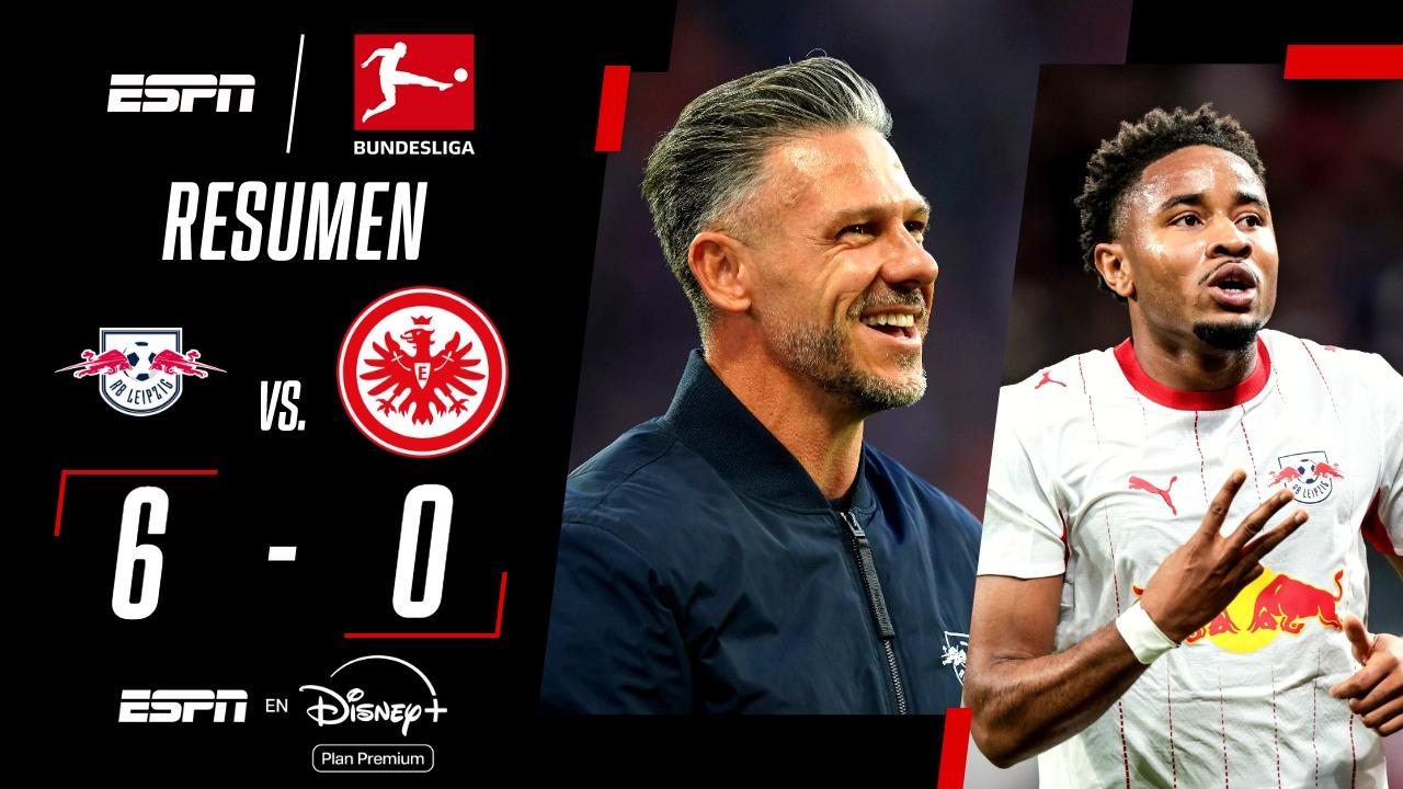 ¡Show de goles del Leipzig de Demichelis: 6-0 al Frankfurt en la Bundesliga!