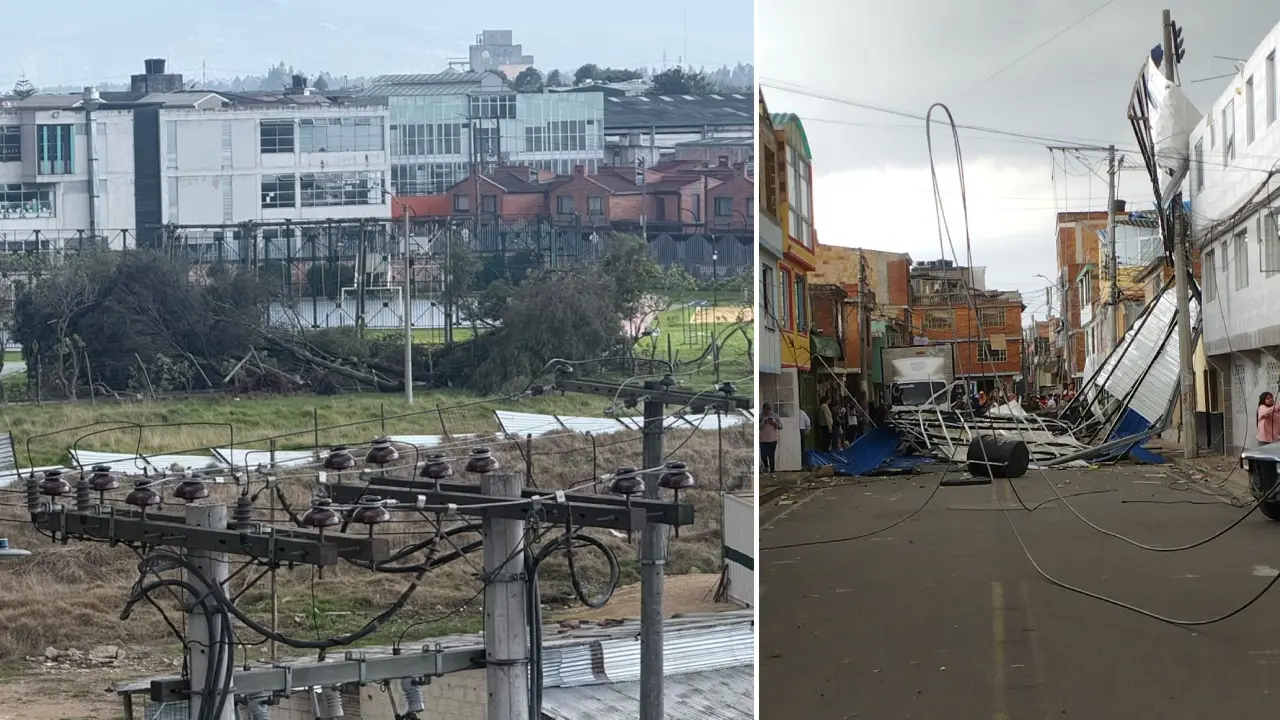 La furia del viento desnudó la fragilidad urbana en Funza